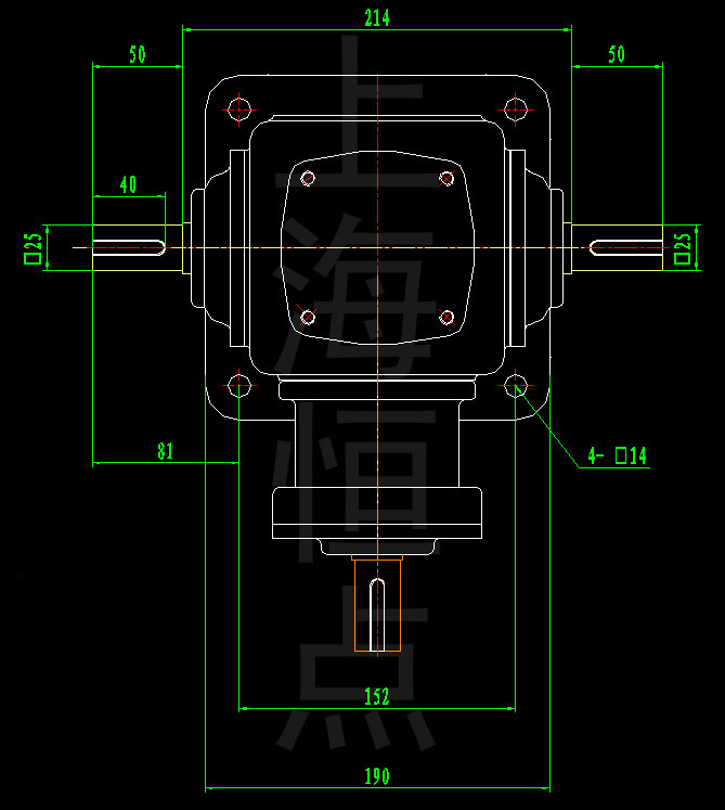 T6-1-LR 轉向箱外型尺寸CAD圖紙