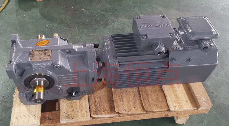 K37系列減速機輸入配變頻電機，輸出雙軸A+B 實物照片