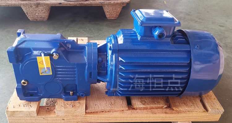 K37系列減速機，單軸輸出，配普通圓殼藍色電機