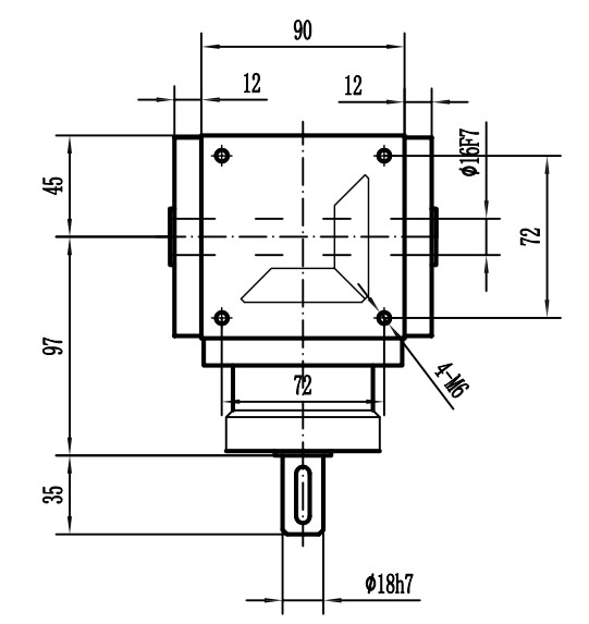 HDA09系列換向器：HDA09-2：1-E外形安裝尺寸圖3